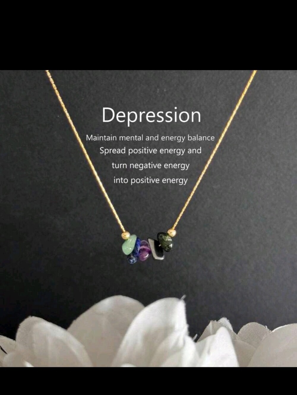 Natural Stone Jewelry Bracelet And Necklace Set, Helps Relieve Depression